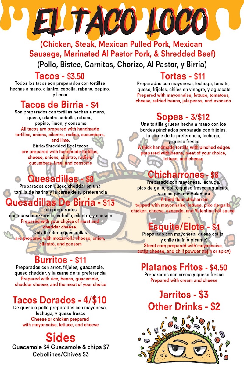 El Taco Loco LLC Photo Menu 1