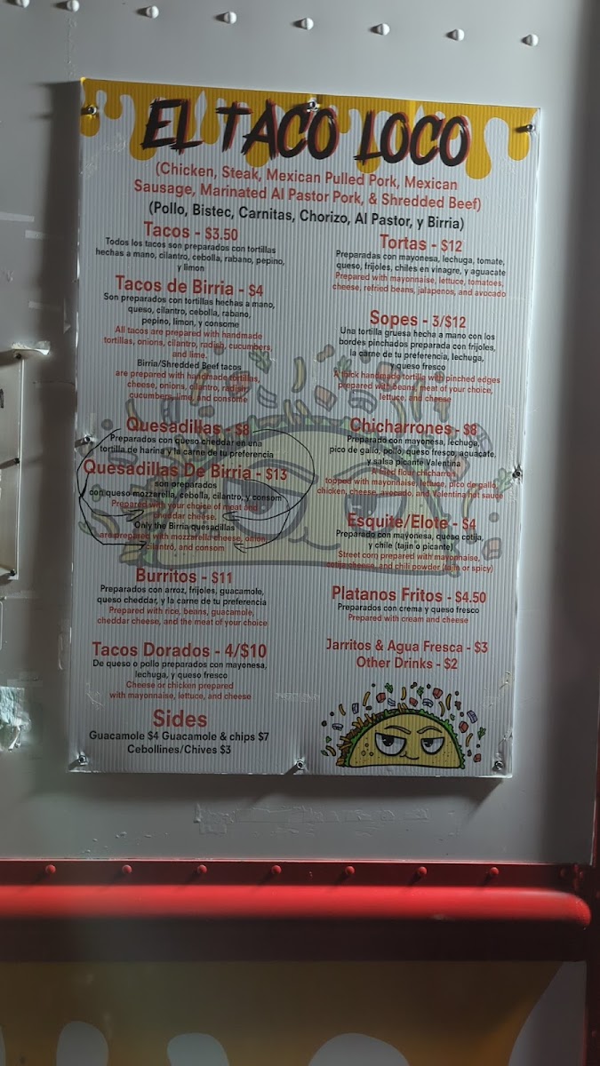 El Taco Loco LLC Photo Menu 2