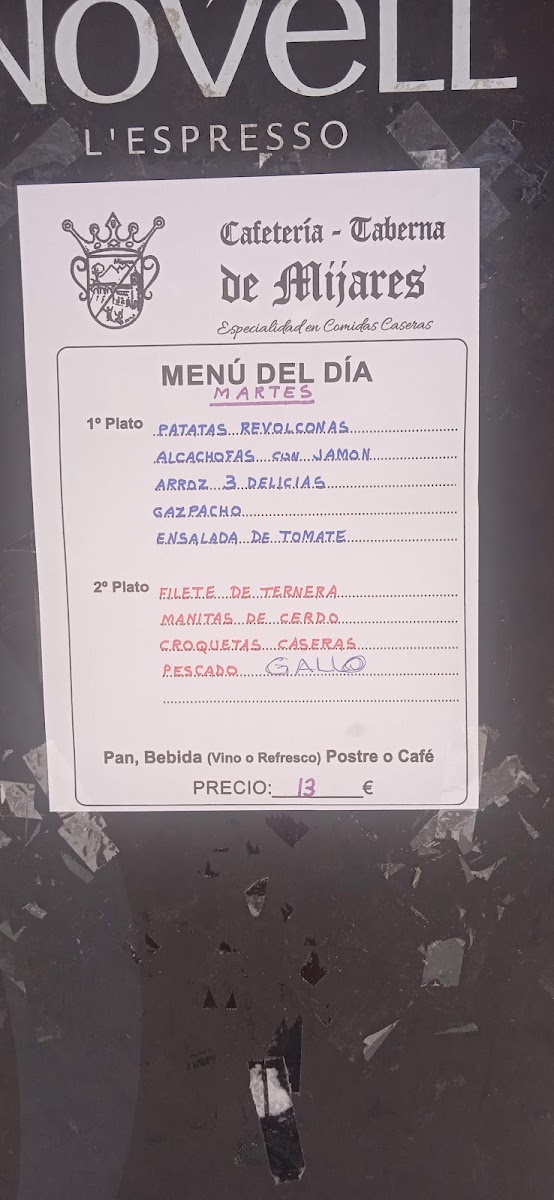 Cafetería de Mijares Photo Menu 1
