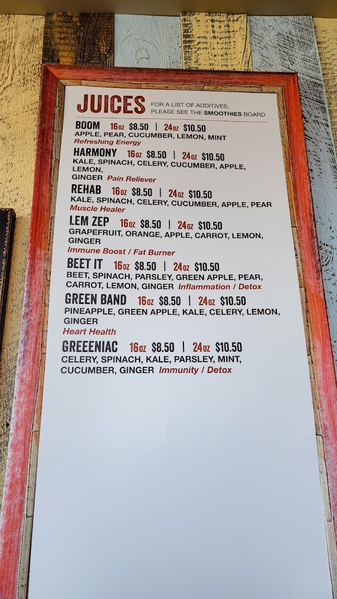 Rock’n Juice - San Pedro Photo Menu 2