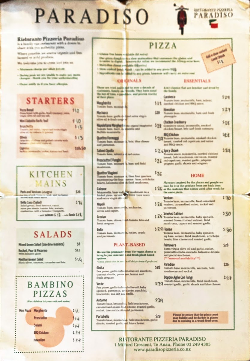 Ristorante Pizzeria Paradiso Photo Menu 5