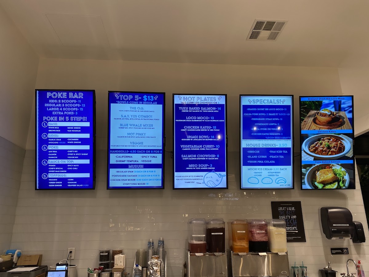 Blue Whale Poke Bar and Grill Photo Menu 2
