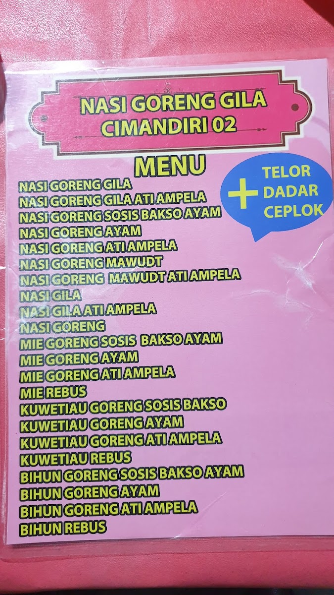 Nasi Goreng Gila Cimandiri Photo Menu 2