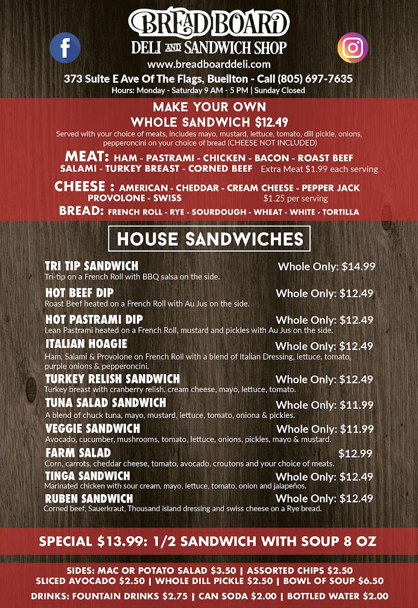 Bread Board Deli Buellton Photo Menu 1