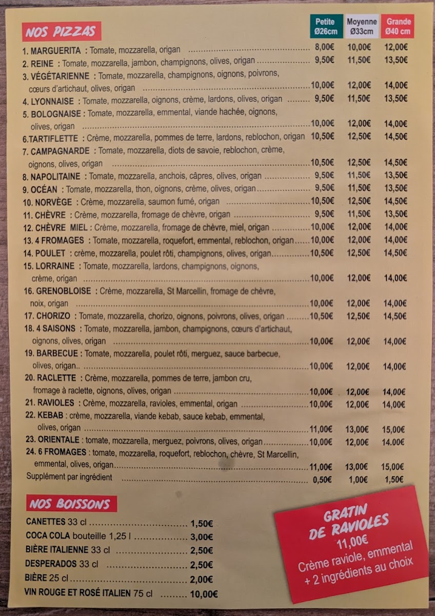 Pizza chez francesco et fils Photo Menu 2