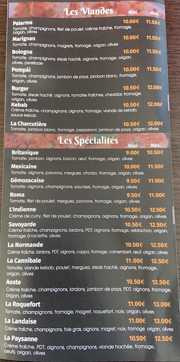La Florentine Photo Menu 1