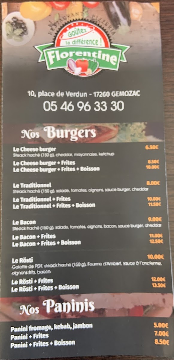 La Florentine Photo Menu 5