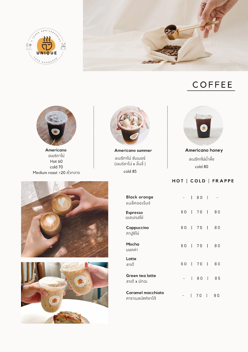 Unique Cafe' Photo Menu 3