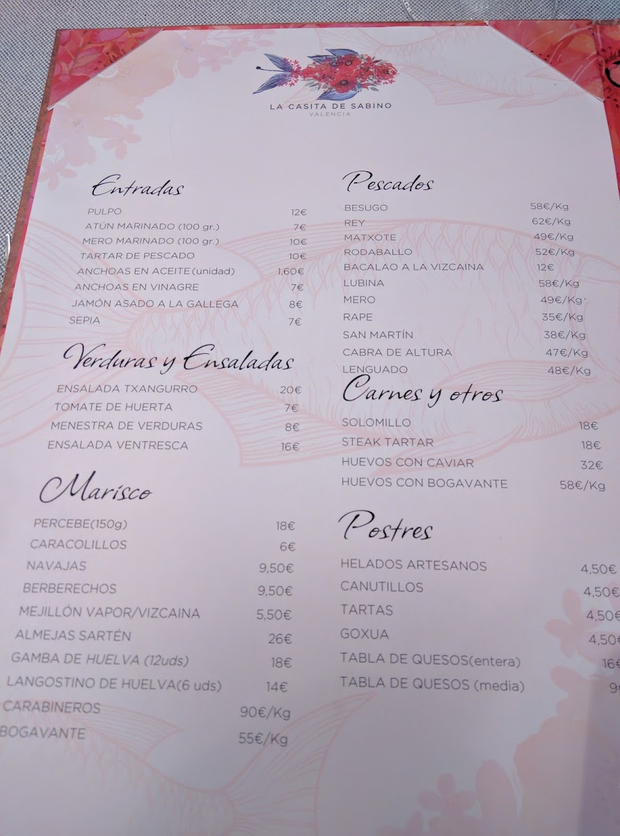 La Casita de Sabino Valencia Photo Menu 3
