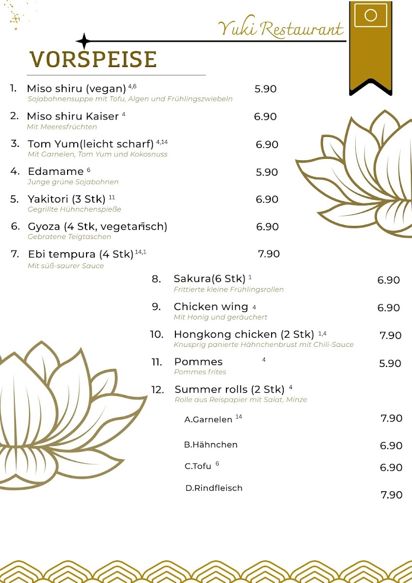 Yuki Pan Asia & Sushi Bar Photo Menu 10