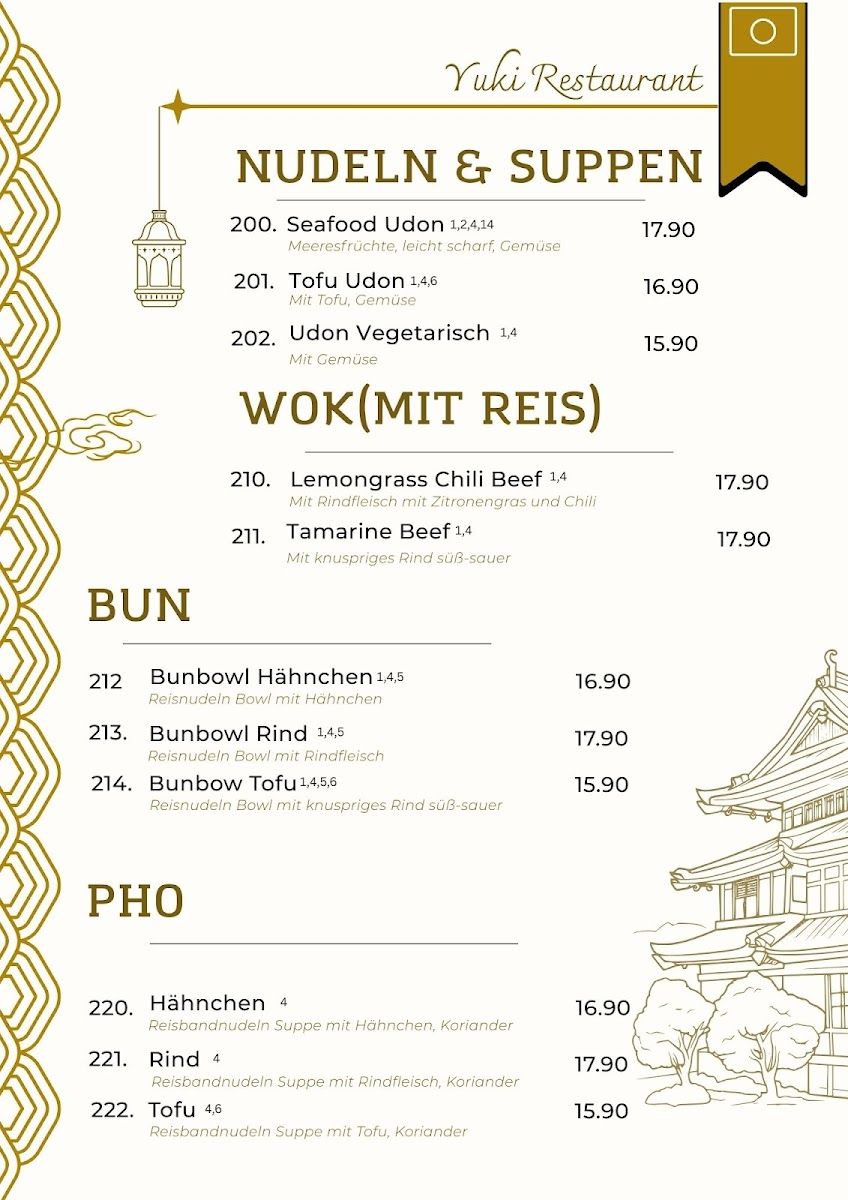 Yuki Pan Asia & Sushi Bar Photo Menu 2