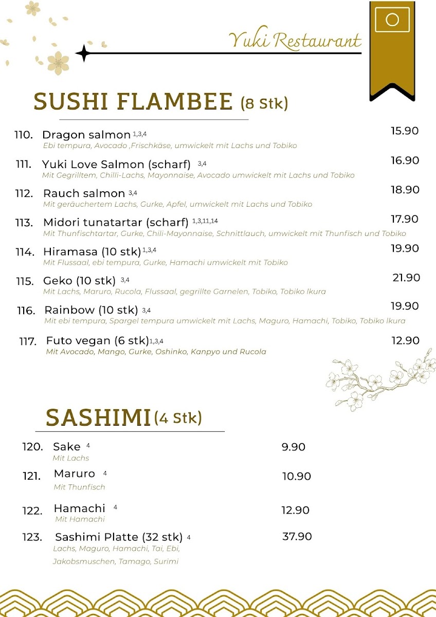 Yuki Pan Asia & Sushi Bar Photo Menu 3