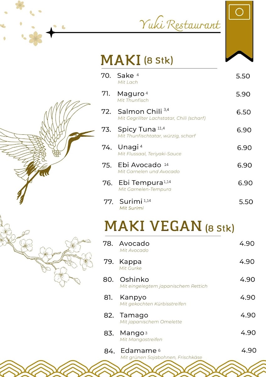 Yuki Pan Asia & Sushi Bar Photo Menu 5