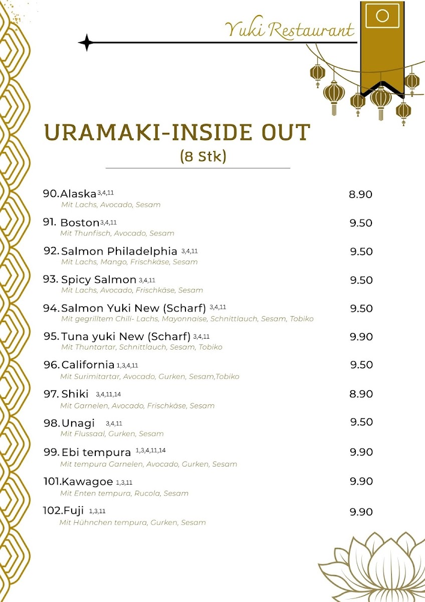 Yuki Pan Asia & Sushi Bar Photo Menu 8