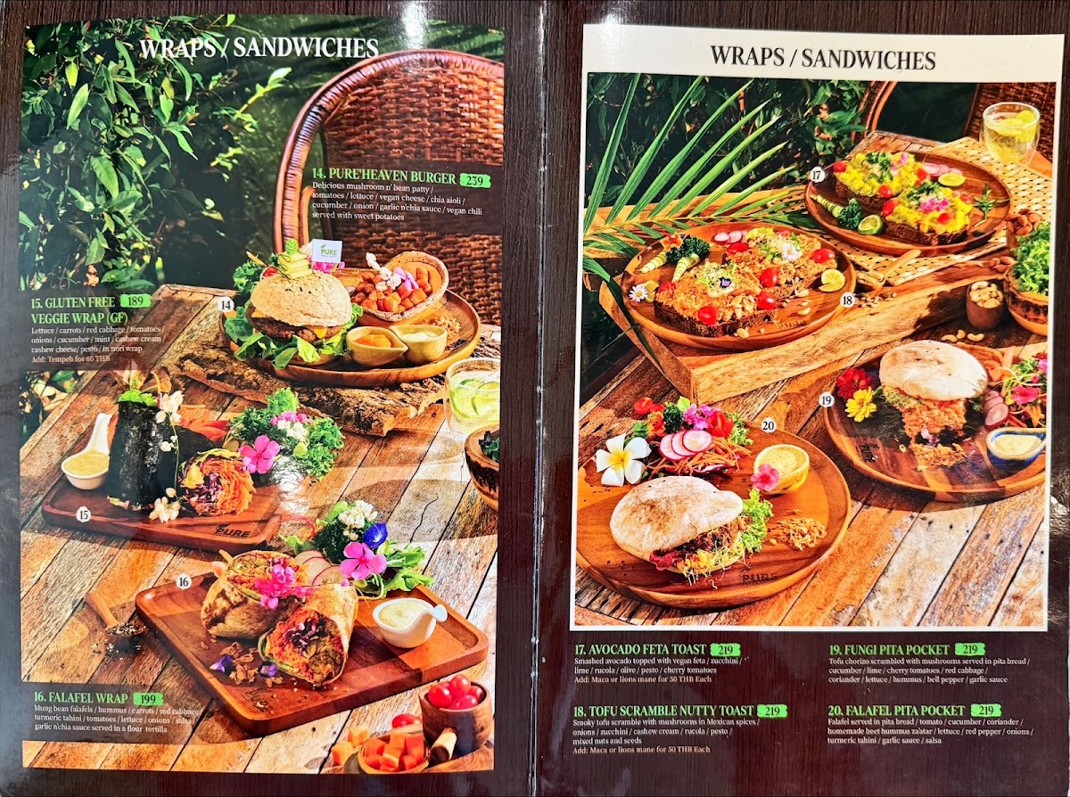 Pure Vegan Heaven Photo Menu 1