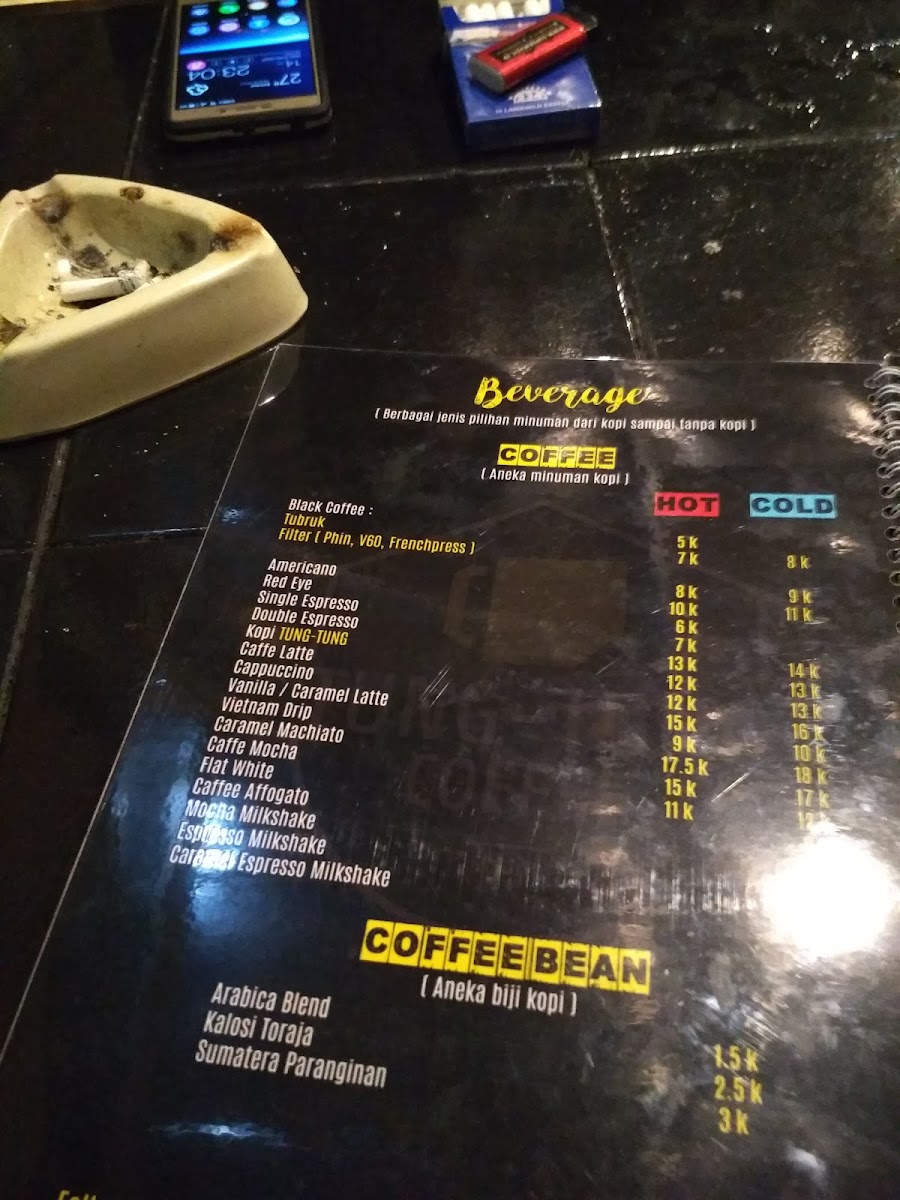 Tung Tung Coffee Photo Menu 1