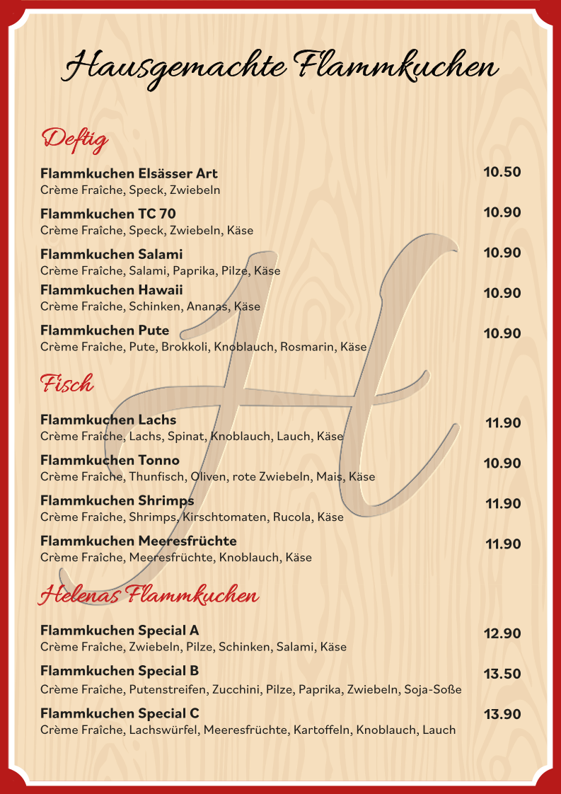Helena‘s Flammstube Photo Menu 3