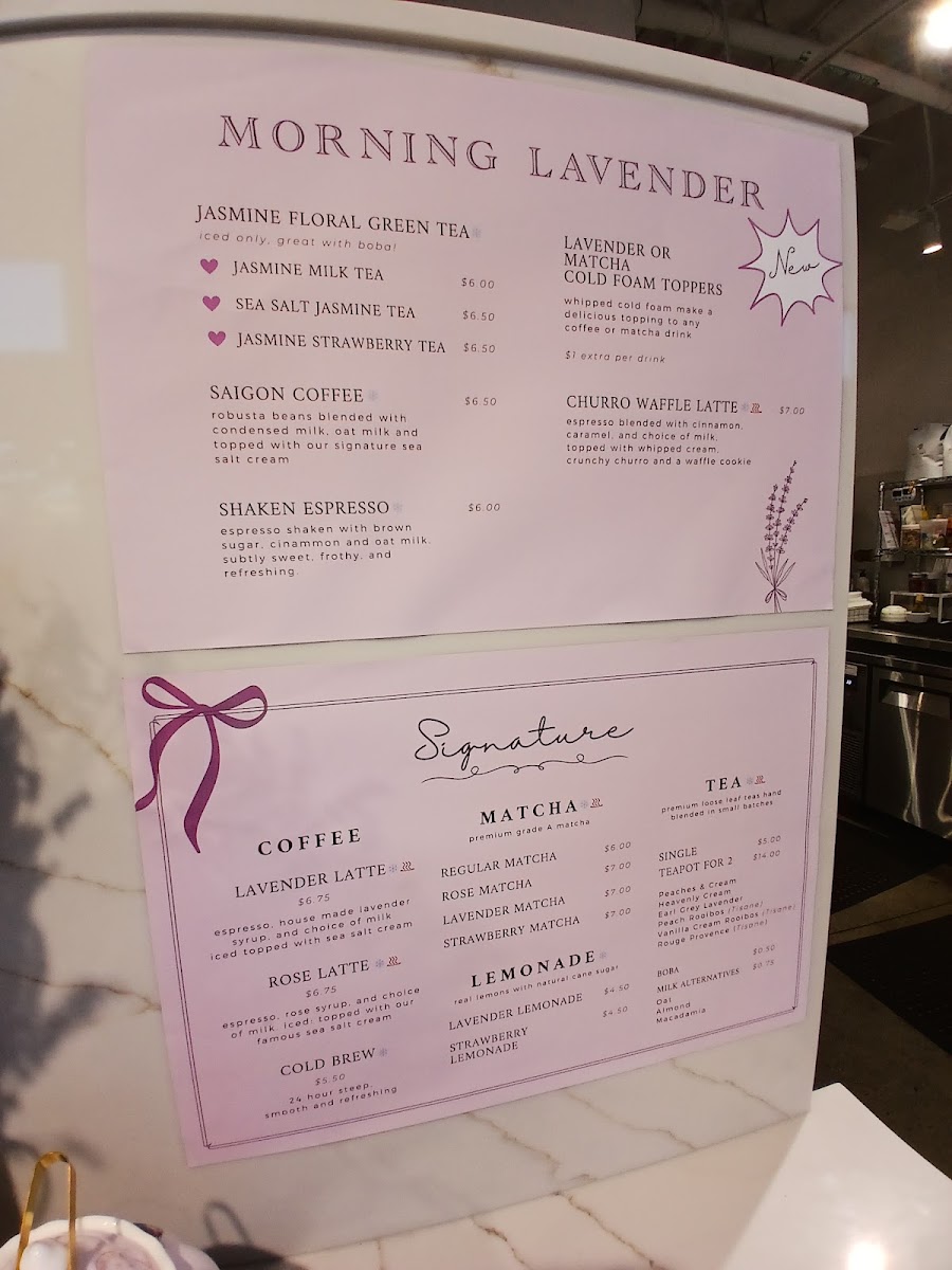Morning Lavender Boutique & Cafe Photo Menu 1