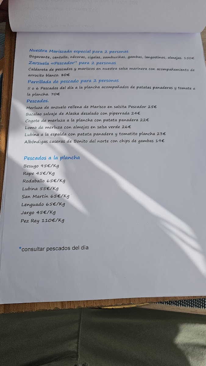 Restaurante El Pescador Photo Menu 10