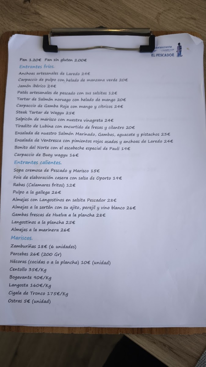 Restaurante El Pescador Photo Menu 3