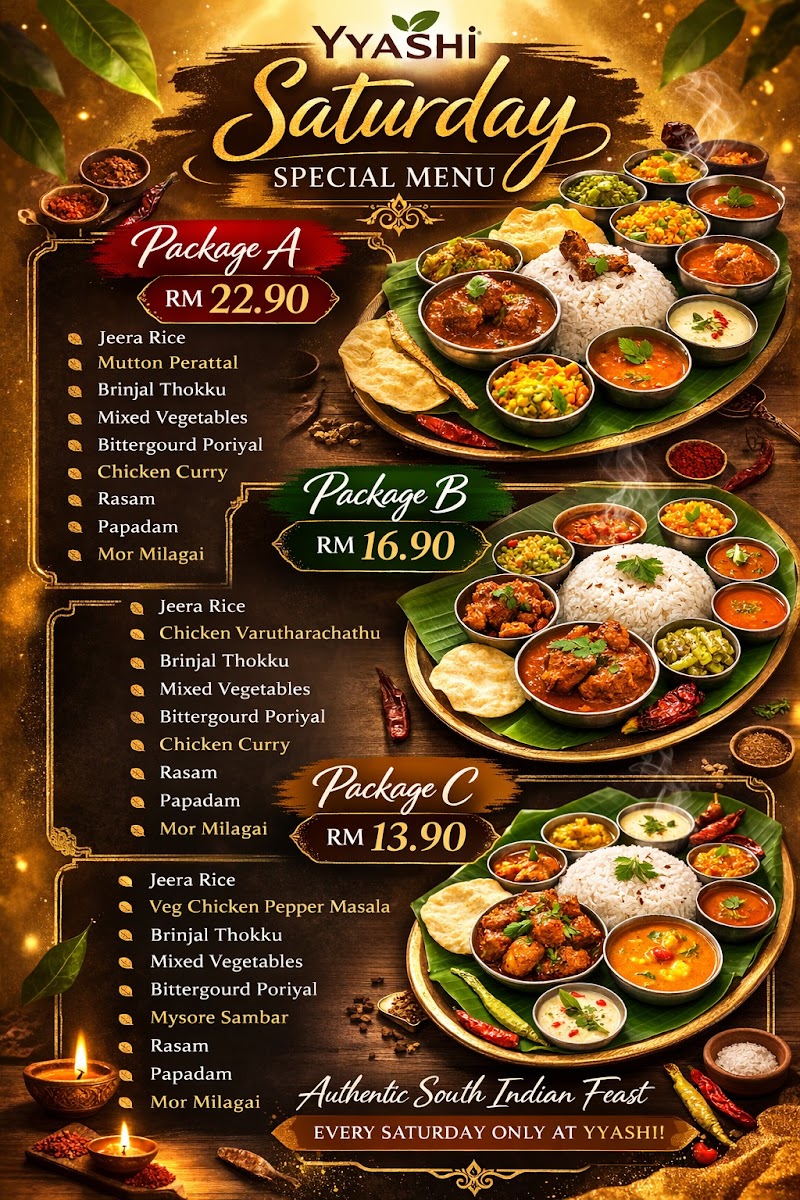 Yyashi Indian Restaurant Photo Menu 1