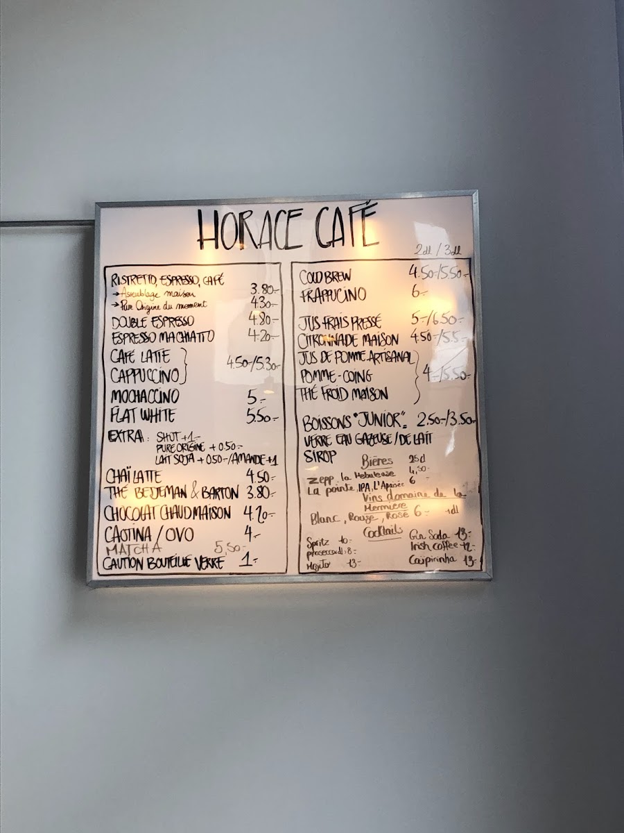 Horace Cafe Photo Menu 1