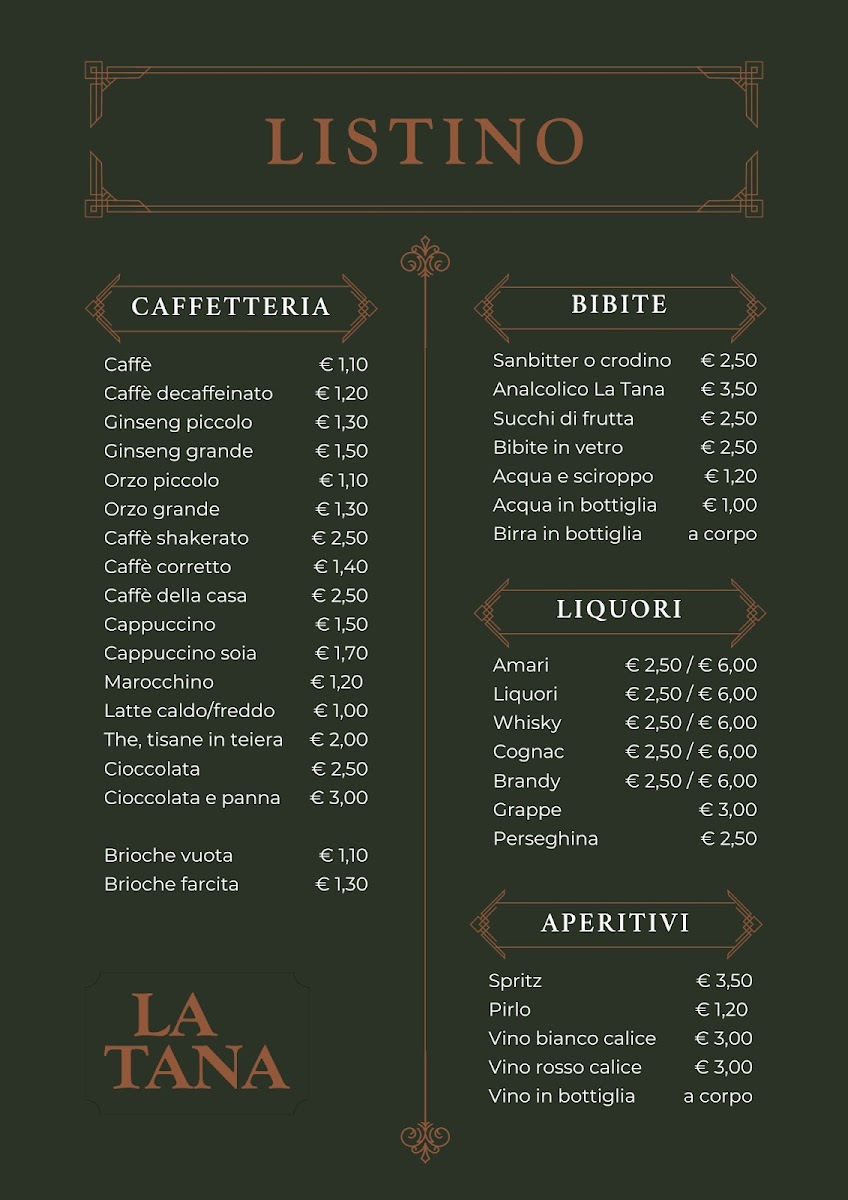 Bar Birreria 'La Tana' Photo Menu 1