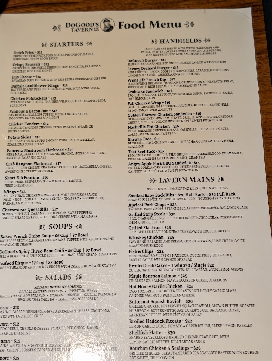 DoGoods Tavern Photo Menu 1