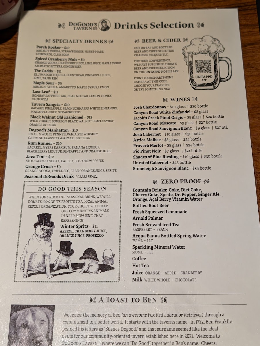 DoGoods Tavern Photo Menu 2