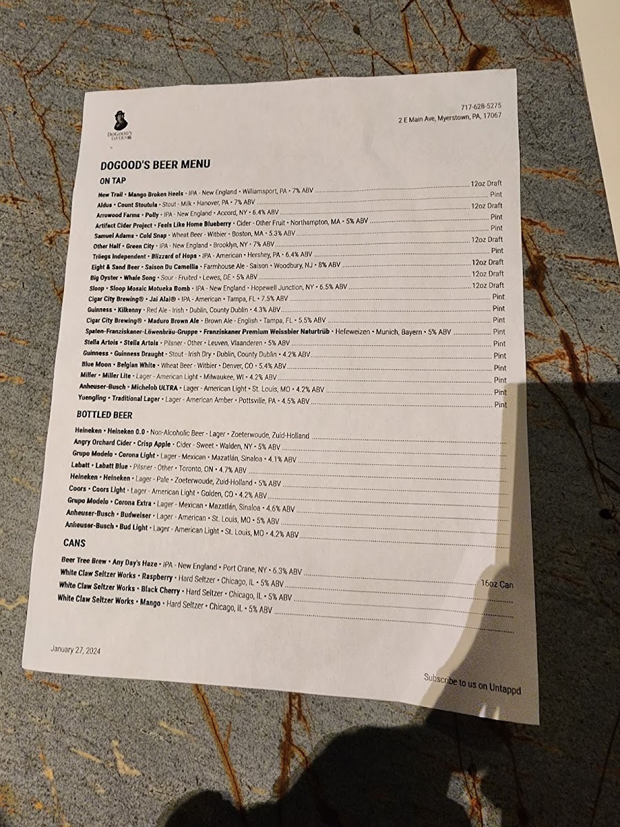 DoGoods Tavern Photo Menu 4