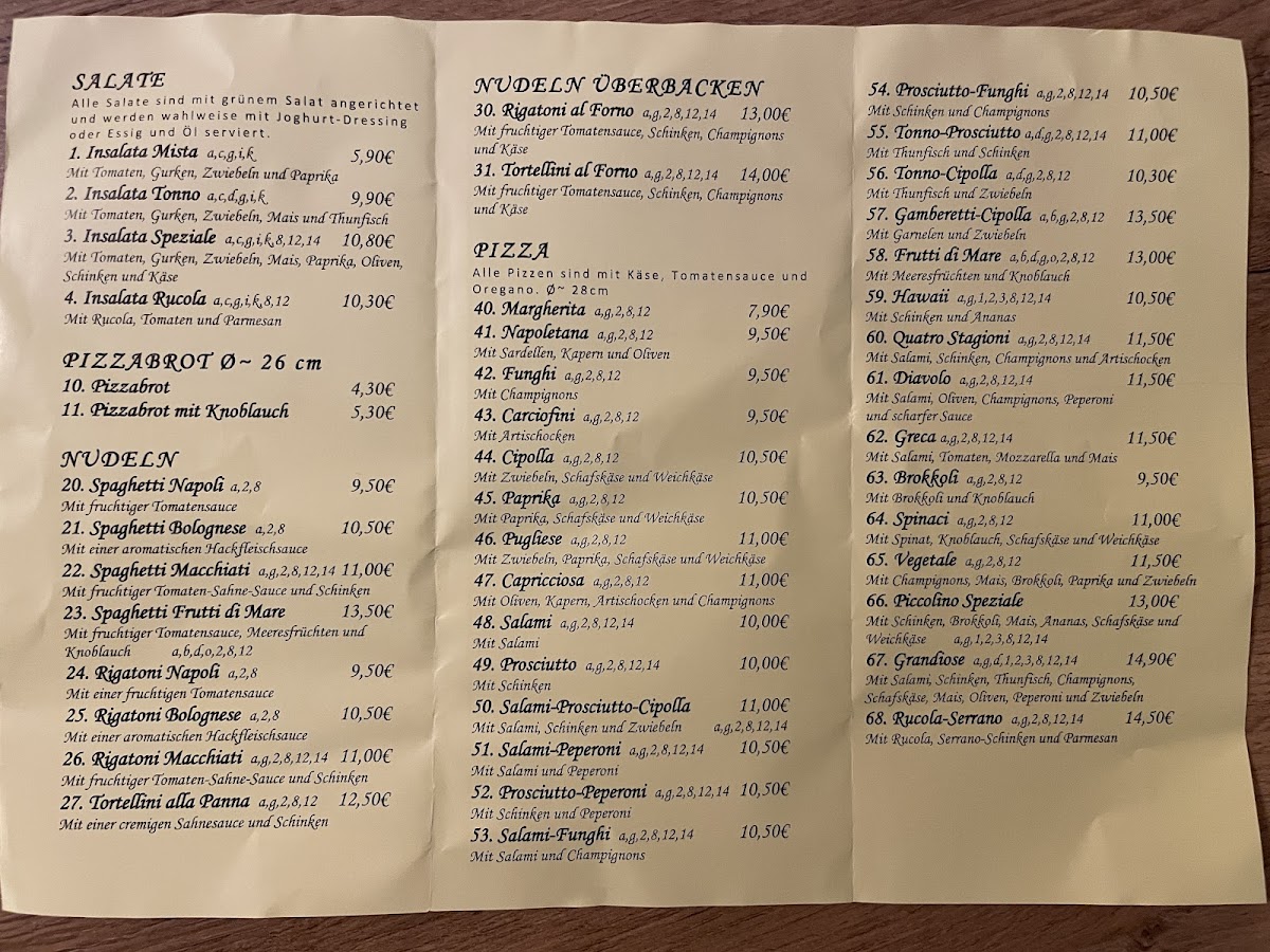 Pizzeria Piccolino Langeoog Photo Menu 1