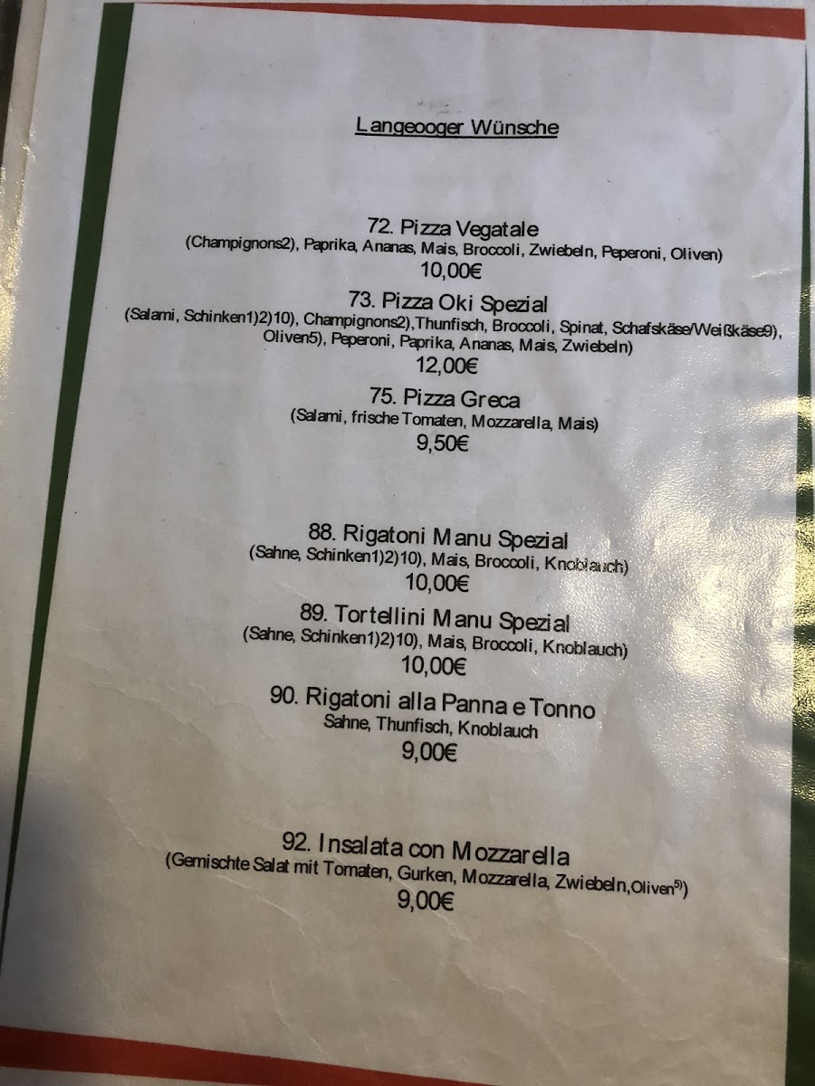 Pizzeria Piccolino Langeoog Photo Menu 5