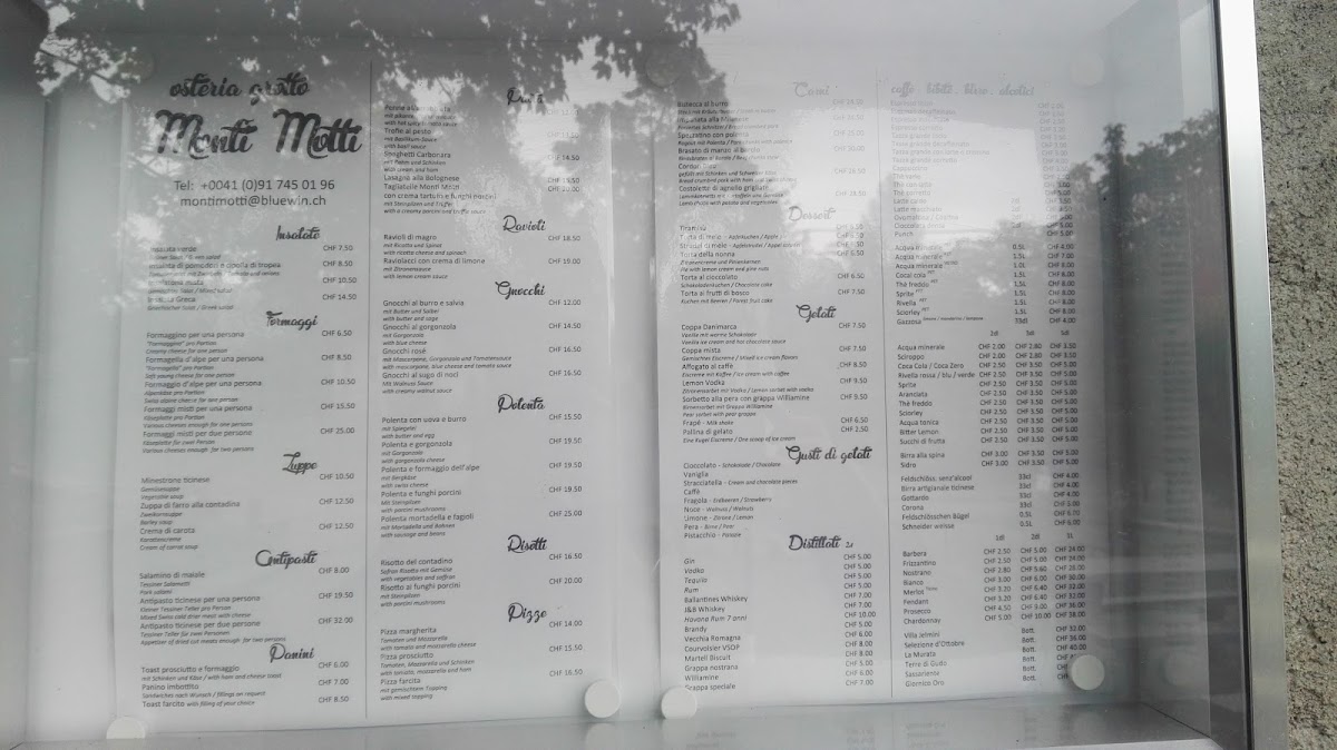 Osteria Grotto Monti di Motti Photo Menu 1