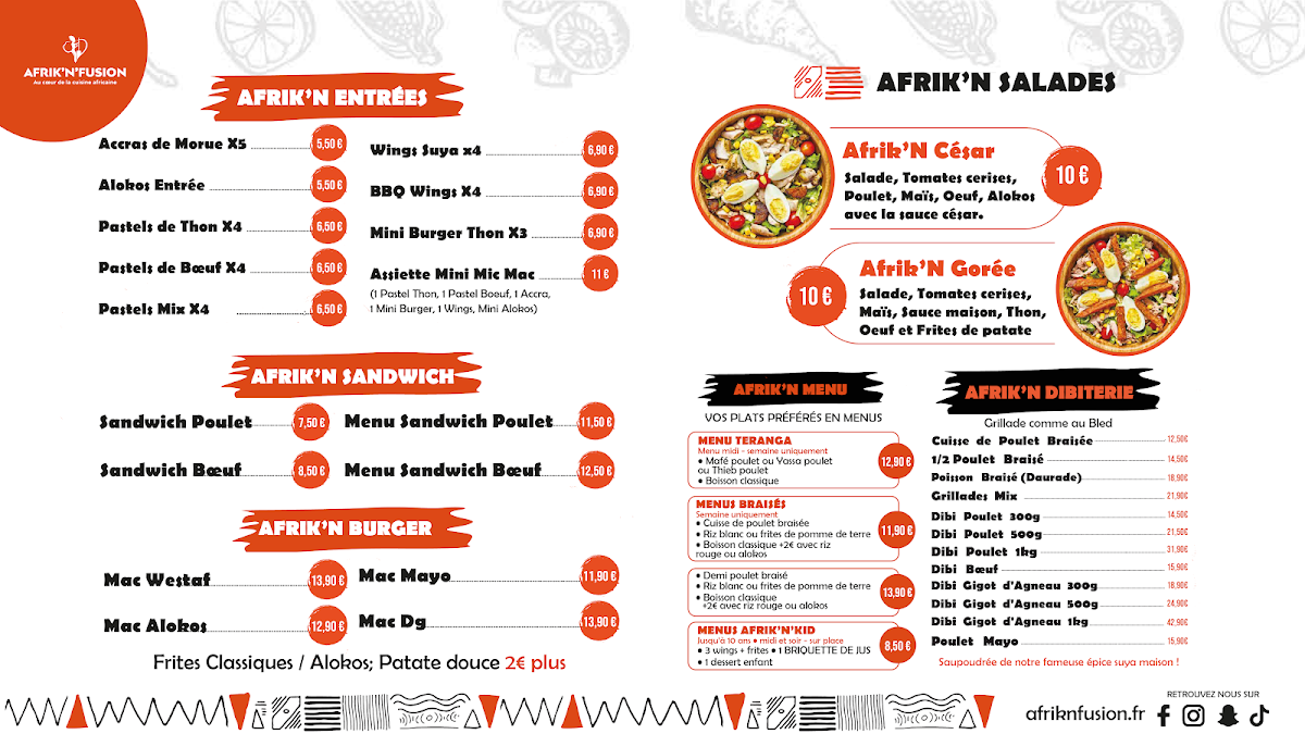 Afrik’n’Fusion Noisy-le-Sec Photo Menu 1