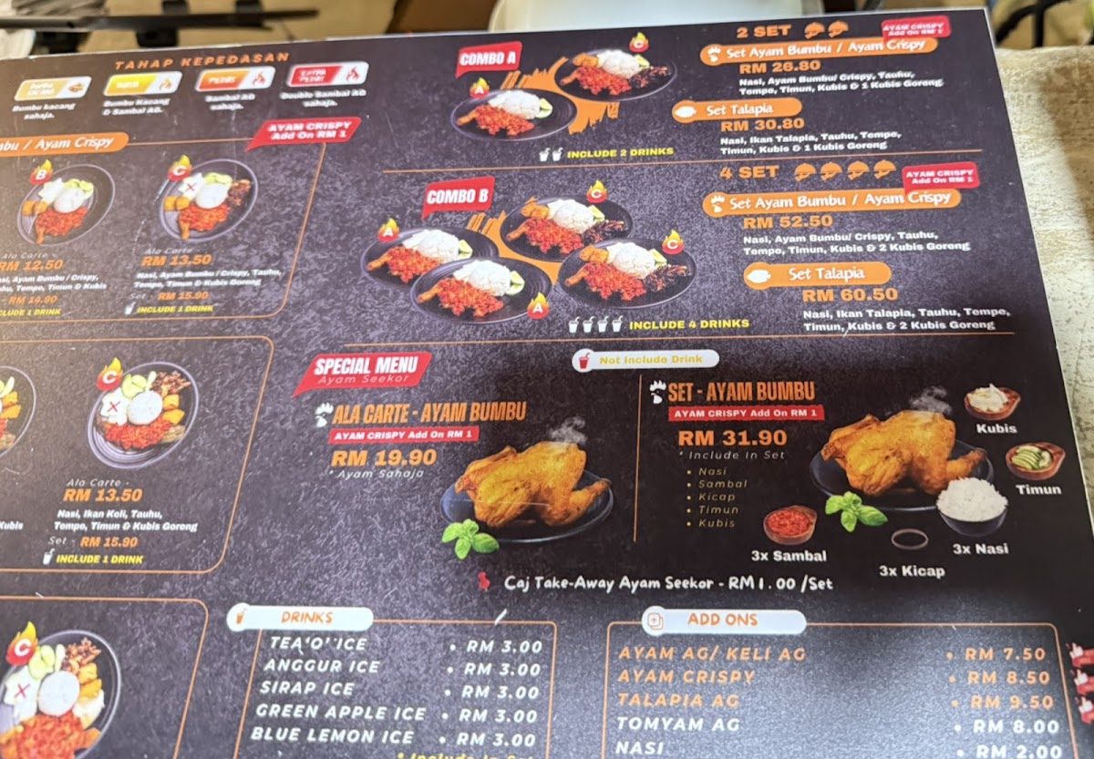 Ayam Gepuk AG Kota Bharu Photo Menu 1