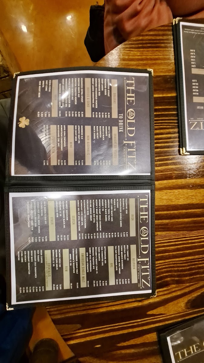 The Old Fitz Public House Photo Menu 1