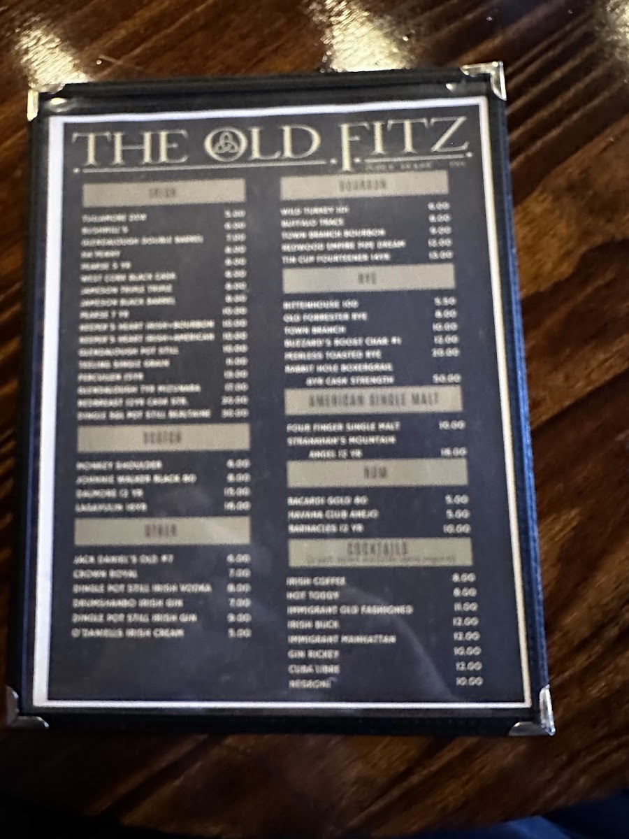 The Old Fitz Public House Photo Menu 10