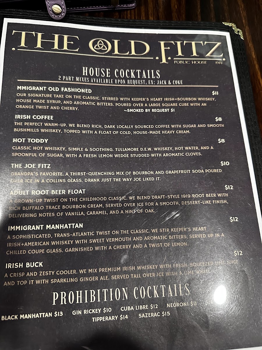 The Old Fitz Public House Photo Menu 3