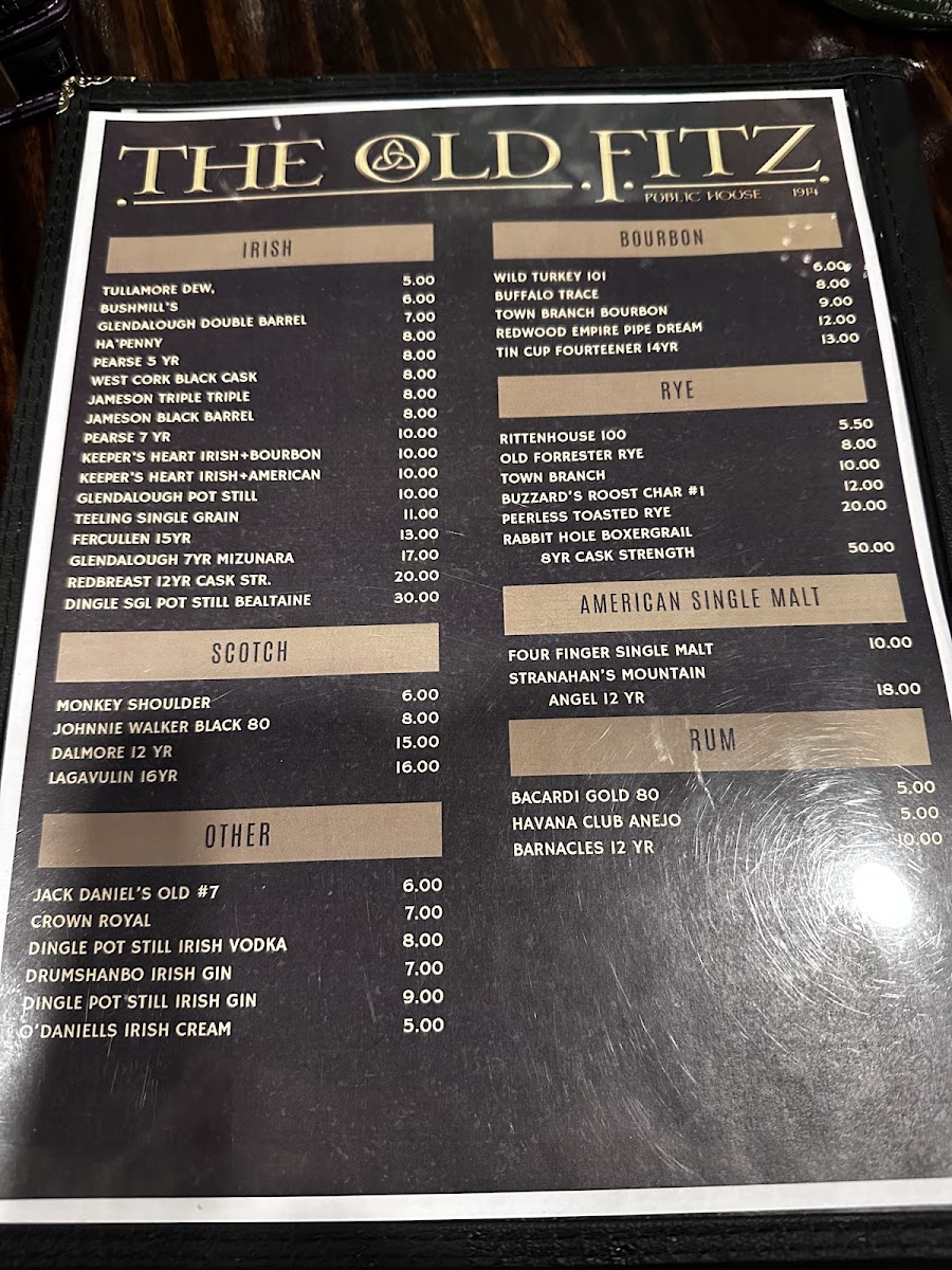 The Old Fitz Public House Photo Menu 4