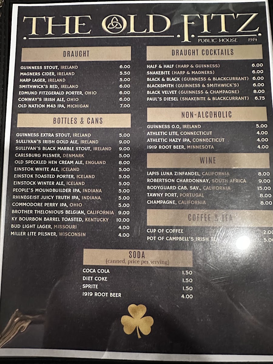 The Old Fitz Public House Photo Menu 7