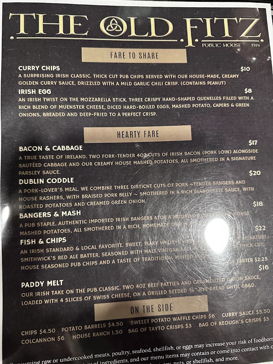 The Old Fitz Public House Photo Menu 8