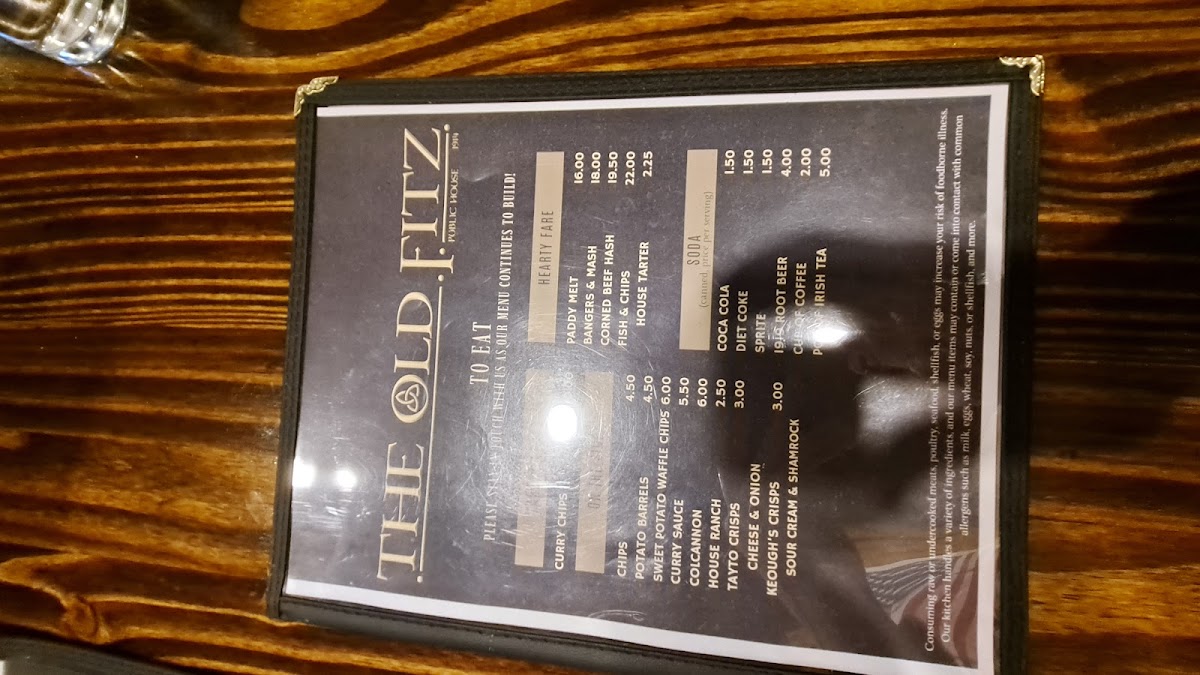 The Old Fitz Public House Photo Menu 9