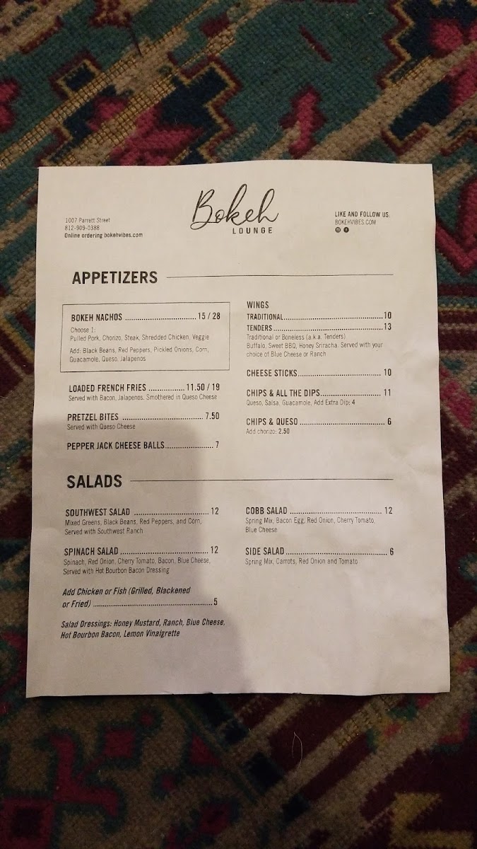 Bokeh Lounge Photo Menu 3