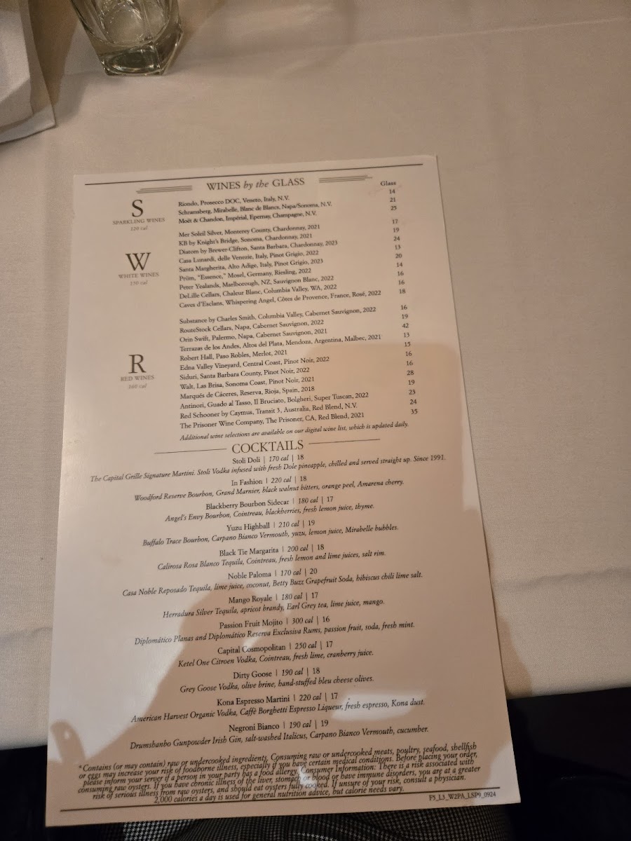 The Capital Grille Photo Menu 7