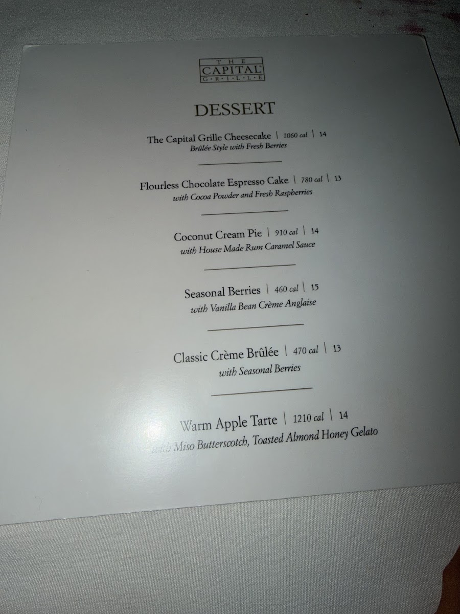 The Capital Grille Photo Menu 9