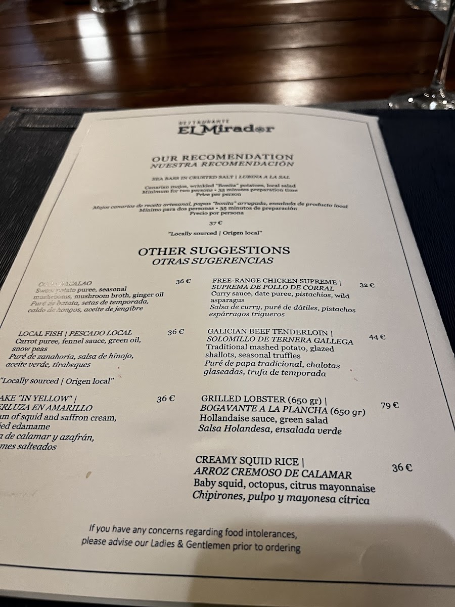El Mirador Restaurant Photo Menu 3