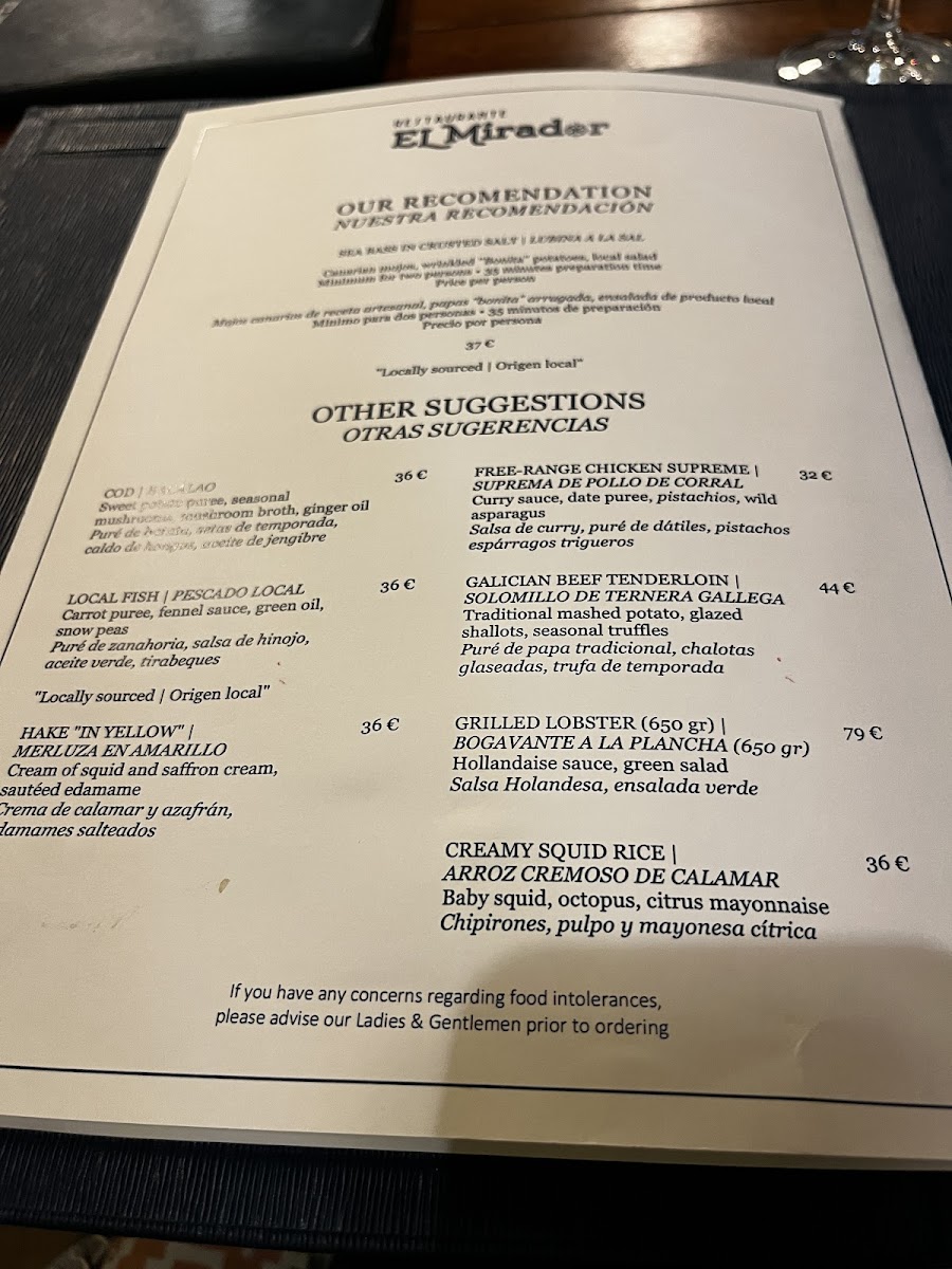 El Mirador Restaurant Photo Menu 5