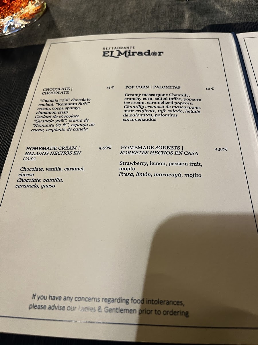 El Mirador Restaurant Photo Menu 6