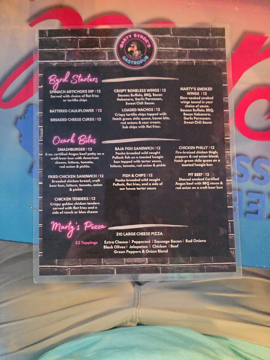 Marty Byrde's Photo Menu 1