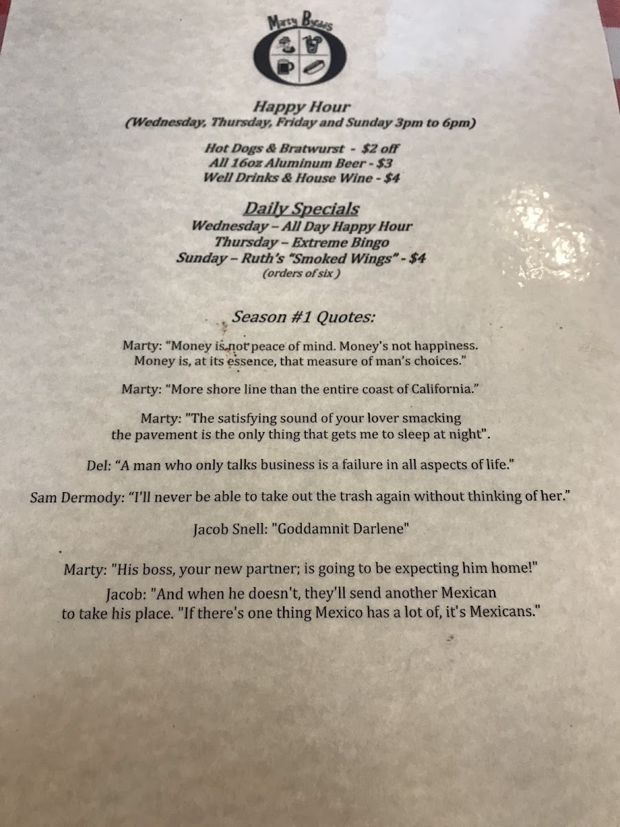Marty Byrde's Photo Menu 5